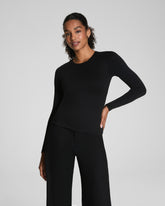 SPANXsmoothâ„¢ Jersey Crewneck Long Sleeve Top | Classic Black